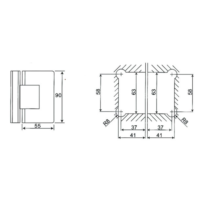 ESH-214-Bisagras para puerta de ducha