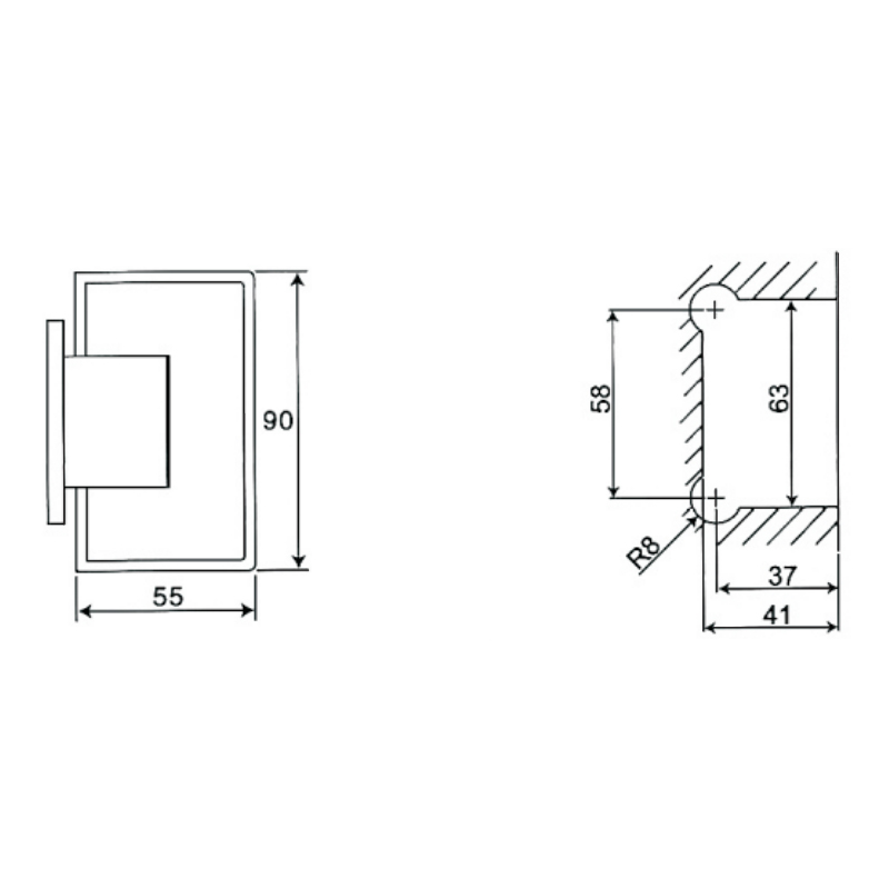 ESH-301S-Bisagras para puerta de ducha
