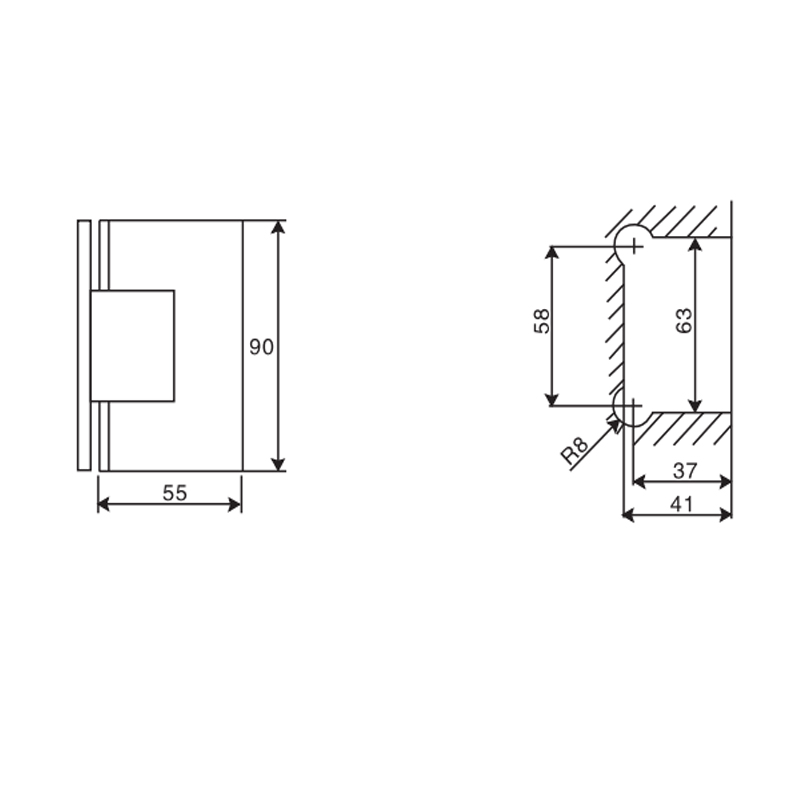 ESH-205-Bisagras para puerta de ducha