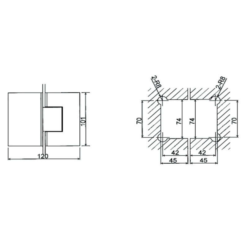 Bisagras para puerta de ducha ESH-203B