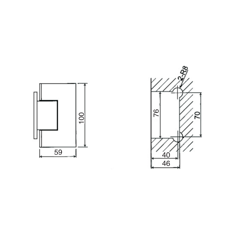 ESH-201BS-Bisagras para puerta de ducha