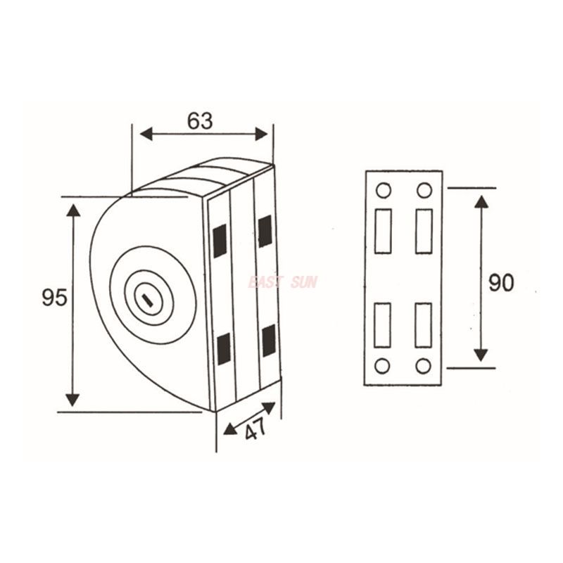 GHL-006S-Cerraduras para puertas de vidrio