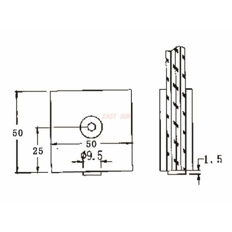 abrazadera ajustable de vidrio a pared 