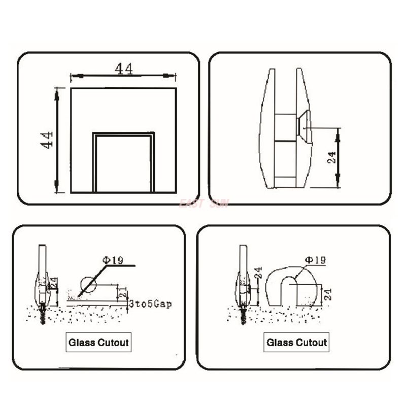 abrazaderas de vidrio de aluminio 