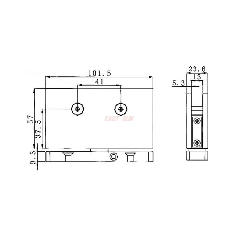 puerta de vidrio con bisagras