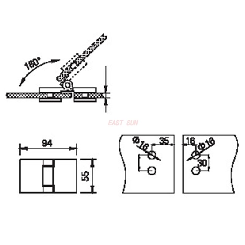 Bisagras de ducha plegables