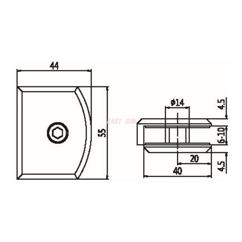 abrazaderas para estantes de vidrio