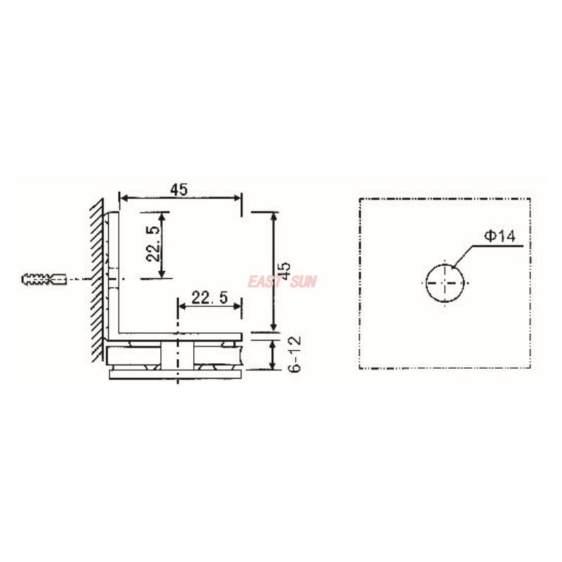 abrazadera de vidrio de ducha 