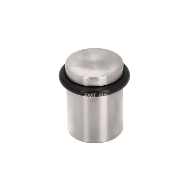 Tope de puerta de acero inoxidable de color negro montado en pared y suelo