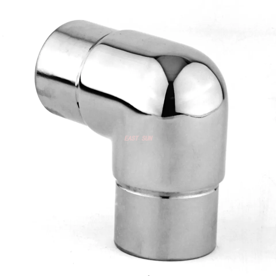 Codo de barandilla de balaustre, accesorios de tubo redondos de 2 vías, conector de barandilla de satén de acero inoxidable 304 316