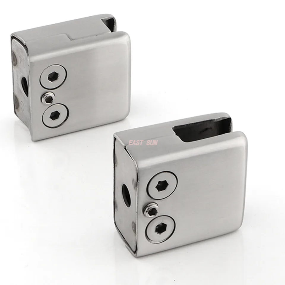  Accesorios de barandilla 304 316 Acabado de espejo Escalera cuadrada Abrazadera de vidrio con espita de acero inoxidable para barandilla