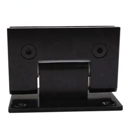 Bisagra de puerta de ducha de pared a vidrio de 90 grados, negra mate, resistente, para vidrio de 1/2 ″ - 3/8 ″