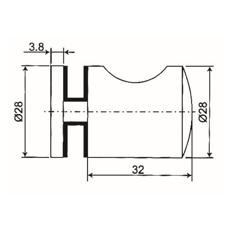 GDK-48- pomo para puerta de ducha