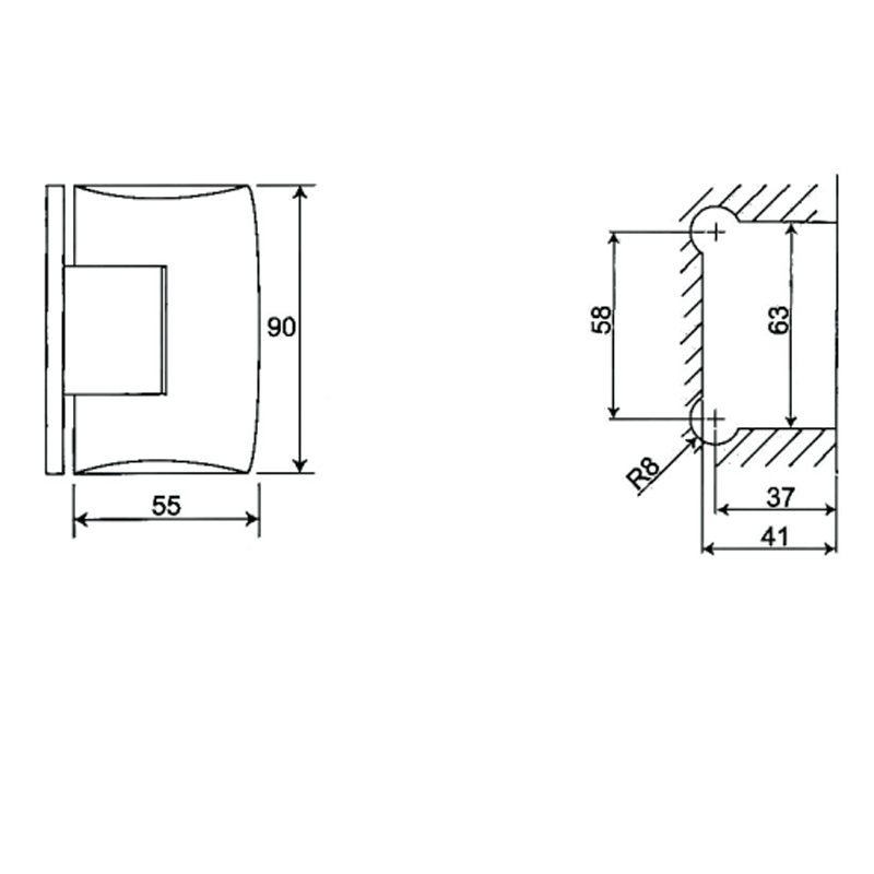ESH-235-Bisagras para puerta de ducha