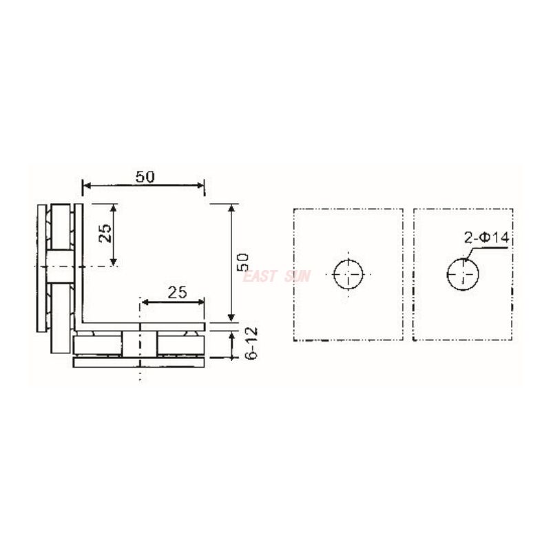 abrazaderas de esquina de vidrio