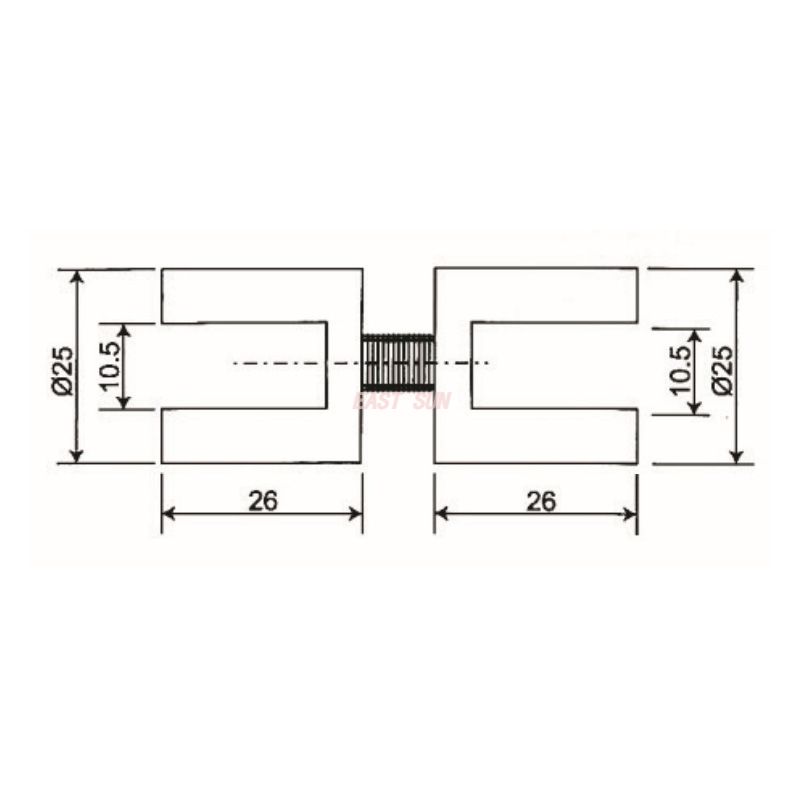 abrazadera ajustable de vidrio a vidrio 