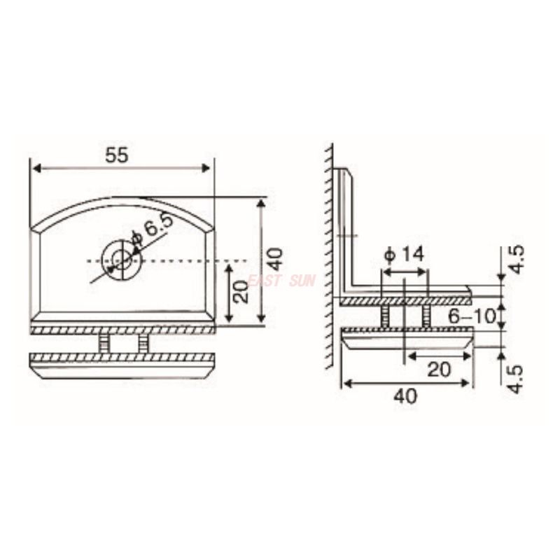 abrazaderas para bordes de vidrio 