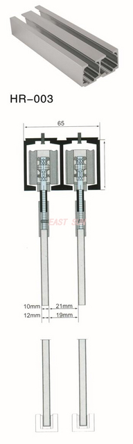 Riel de aluminio para puertas corredizas de oficina de sistemas corredizos HR-003