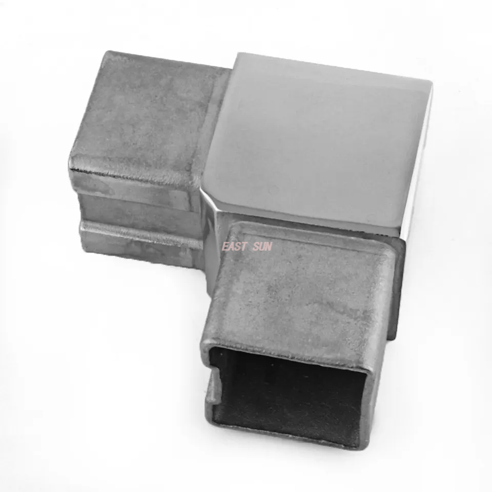 Conector de tubo cuadrado de acero inoxidable de esquina de acoplamiento de tubo flexible de latón ajustable con espejo