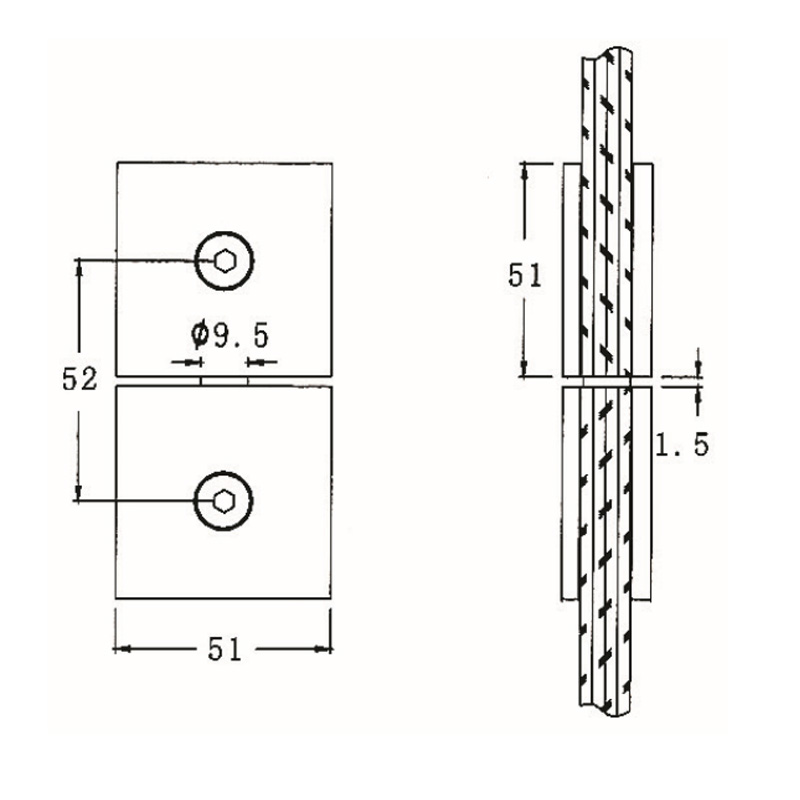 GBF-895T-Abrazaderas de Vidrio