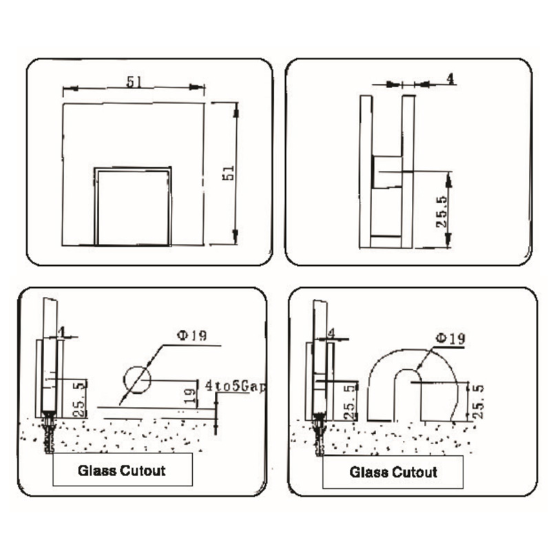GBF-2001S-Abrazaderas de Vidrio