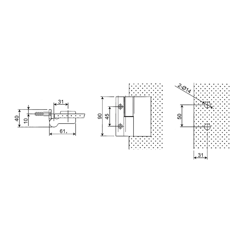 RSH-103-L-Bisagras Autolevantables de Latón