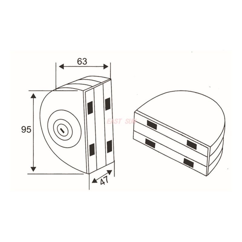 GHL-005-Cerraduras para puertas de vidrio