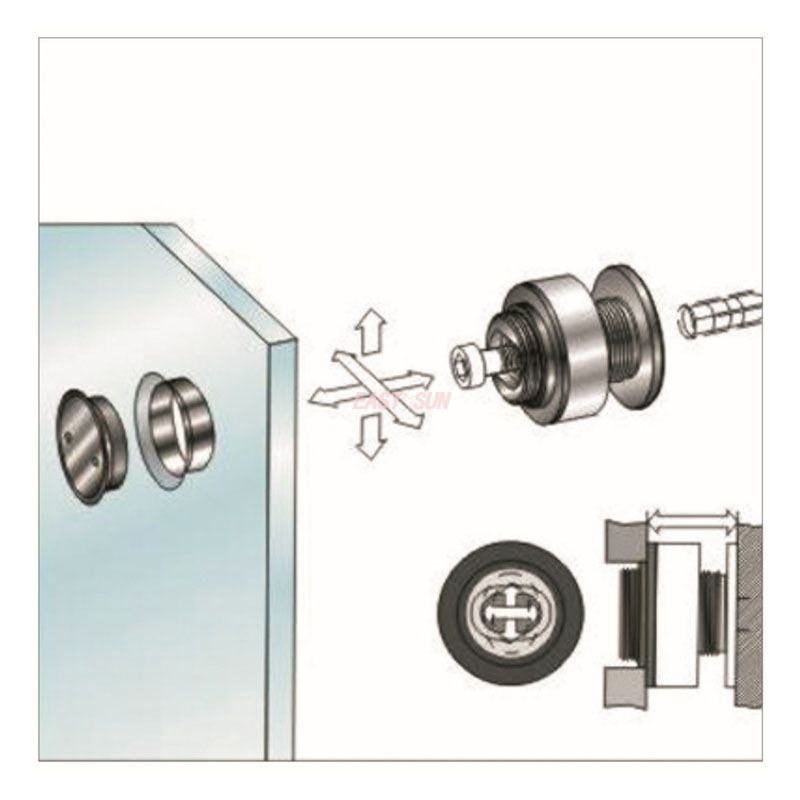 ESF-3-Sistemas de herrajes para vidrio de oficina