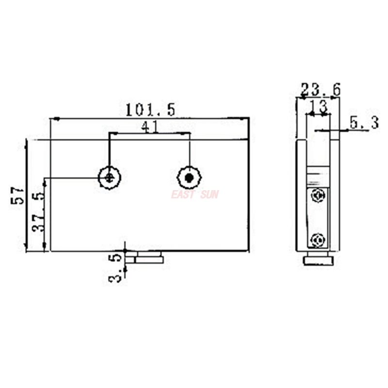 bisagra de puerta de vidrio