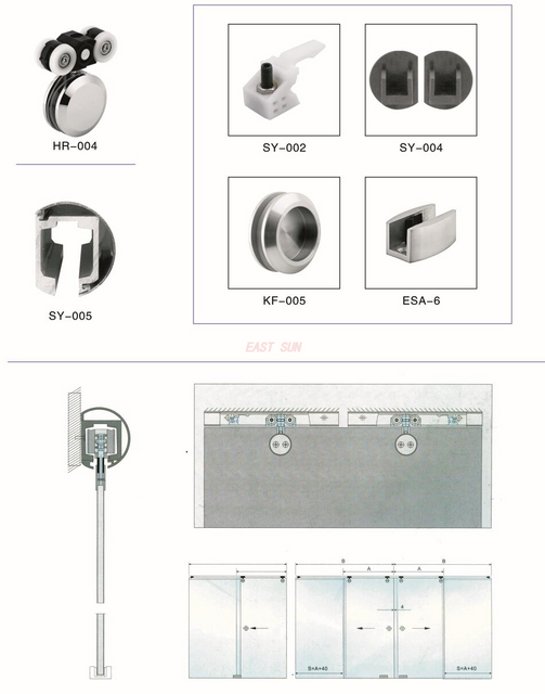 Sistemas corredizos Puerta corrediza de oficina HR-004 SET