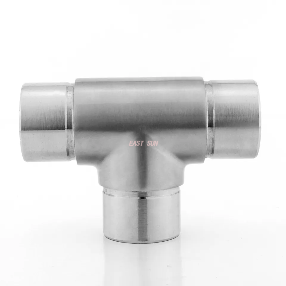 Conector de pasamanos cruzado de barandilla de balcón 304 316 de montaje de tubo de 3 vías de acero inoxidable