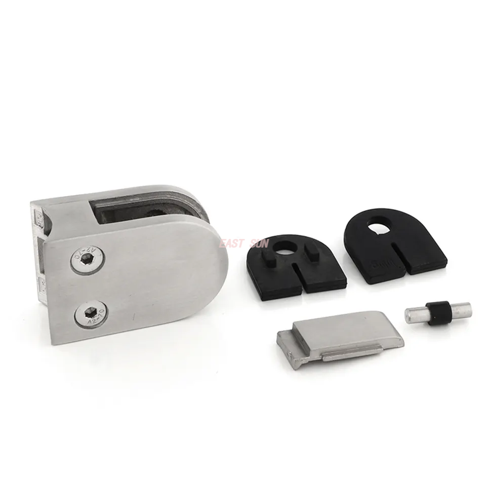 Accesorios de barandilla de acero inoxidable sin marco 304 316, abrazadera de vidrio con espiga de escalera para barandilla de vidrio de balcón