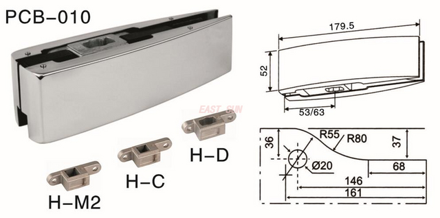 Accesorios de parche para puerta pivotante Dorma PCB-010