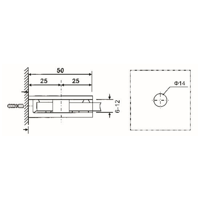 GBF-841S-Abrazaderas de Vidrio