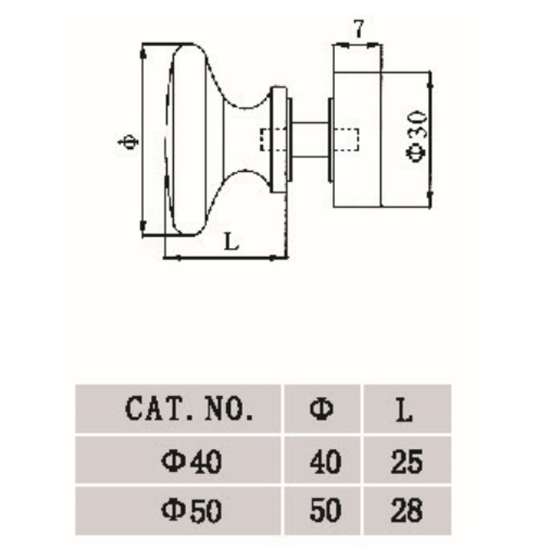 GDK-1001-2- Pomo para puerta de ducha