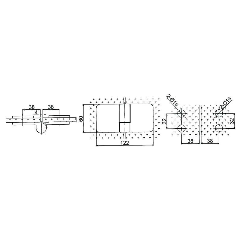 ESH-612-R-Bisagras Autolevantables de Latón