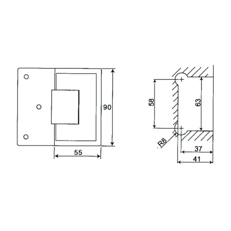 ESH-309-Bisagras para puerta de ducha