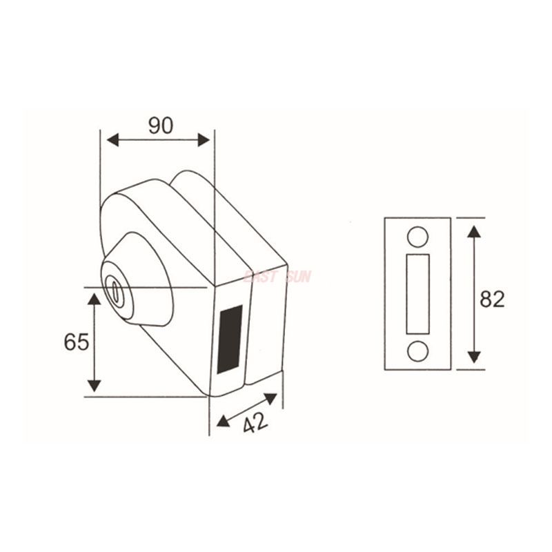 GHL-011S-Cerraduras para puertas de vidrio