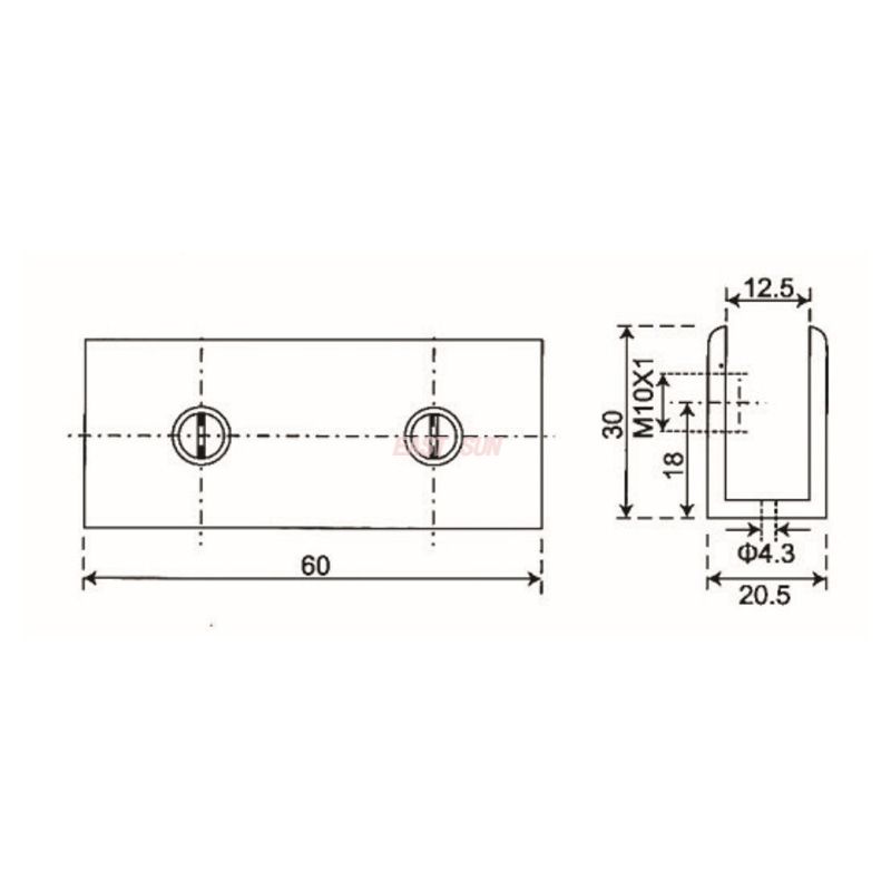 abrazaderas de vidrio de 45 grados