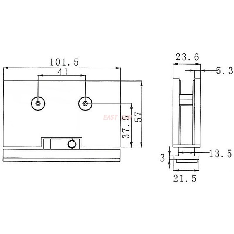 bisagra pivotante para puerta de vidrio