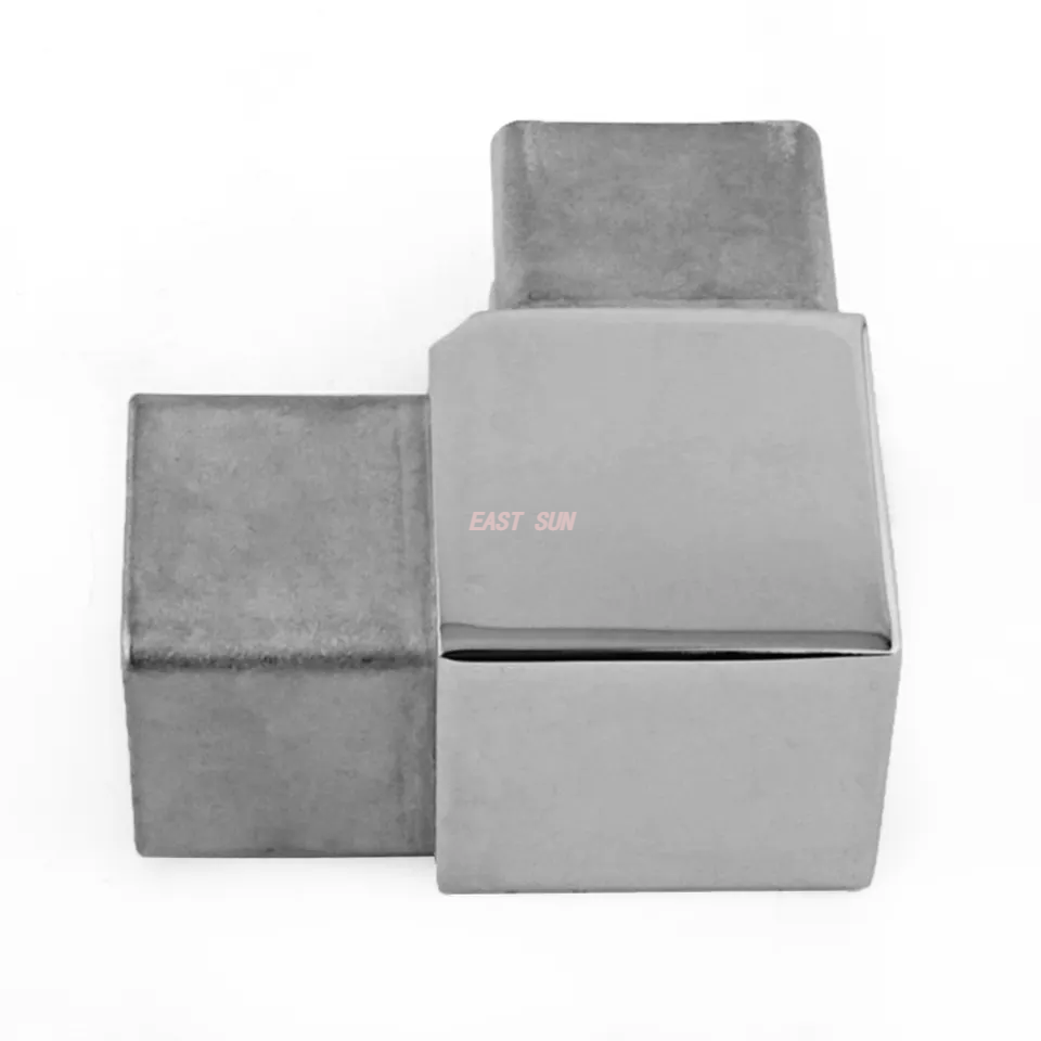 Conector de tubo cuadrado de acero inoxidable de esquina de acoplamiento de tubo flexible de latón ajustable con espejo