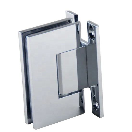 Bisagra de puerta de ducha de pared a vidrio con base tipo H cromada de 90 grados para vidrio de 1/2 ″ - 3/8 ″