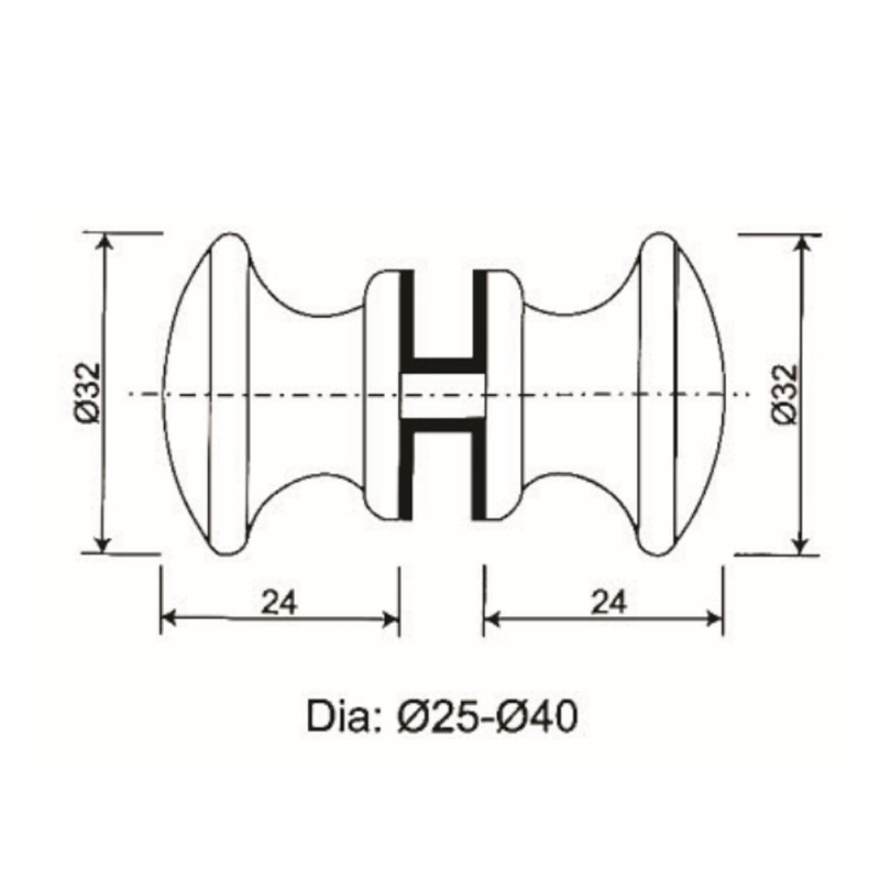 GDK-12- pomo para puerta de ducha