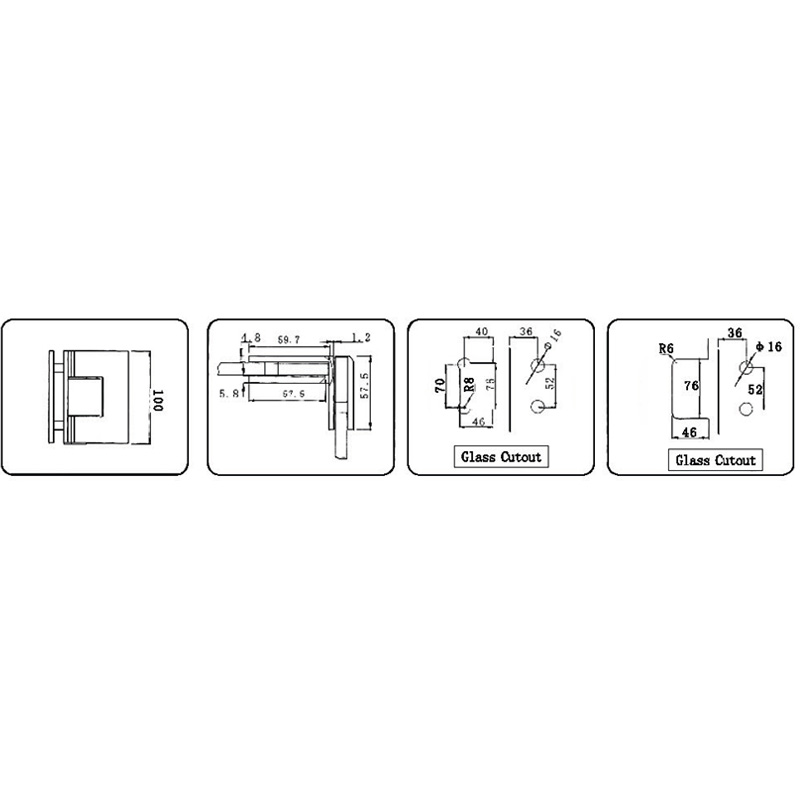 ACH-204B-Bisagras de ducha ajustables