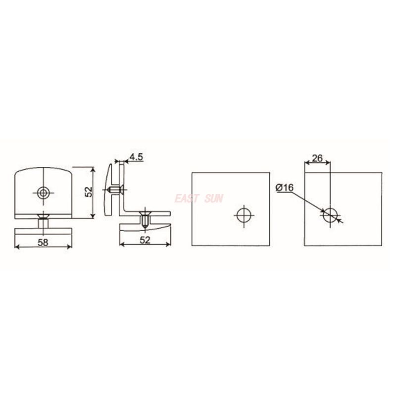 abrazaderas de vidrio base