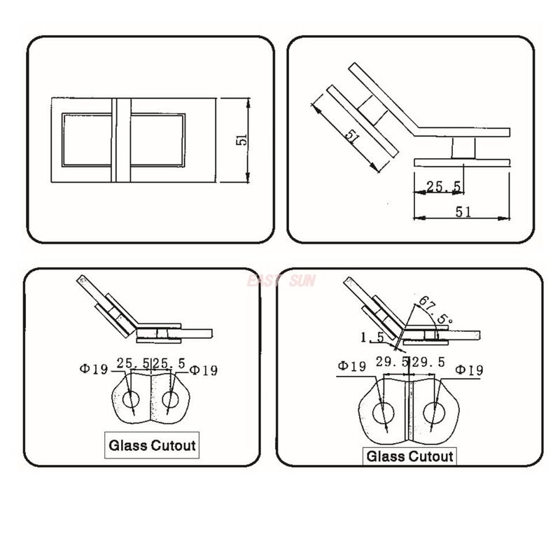 abrazaderas de vidrio