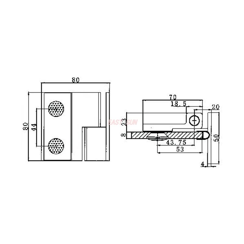 bisagra para puerta de ducha sin marco