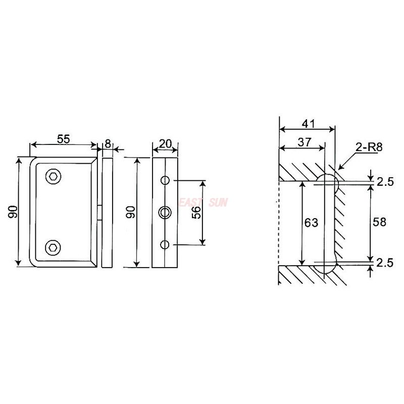 ESH-500B-Serie de puertas pivotantes