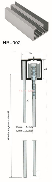 Sistemas corredizos Oficina Puerta corrediza Riel de aluminio HR-002