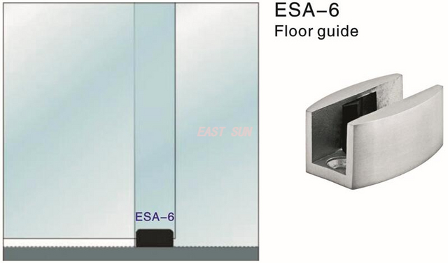 Abrazadera de vidrio para piso de puerta corrediza de alta resistencia